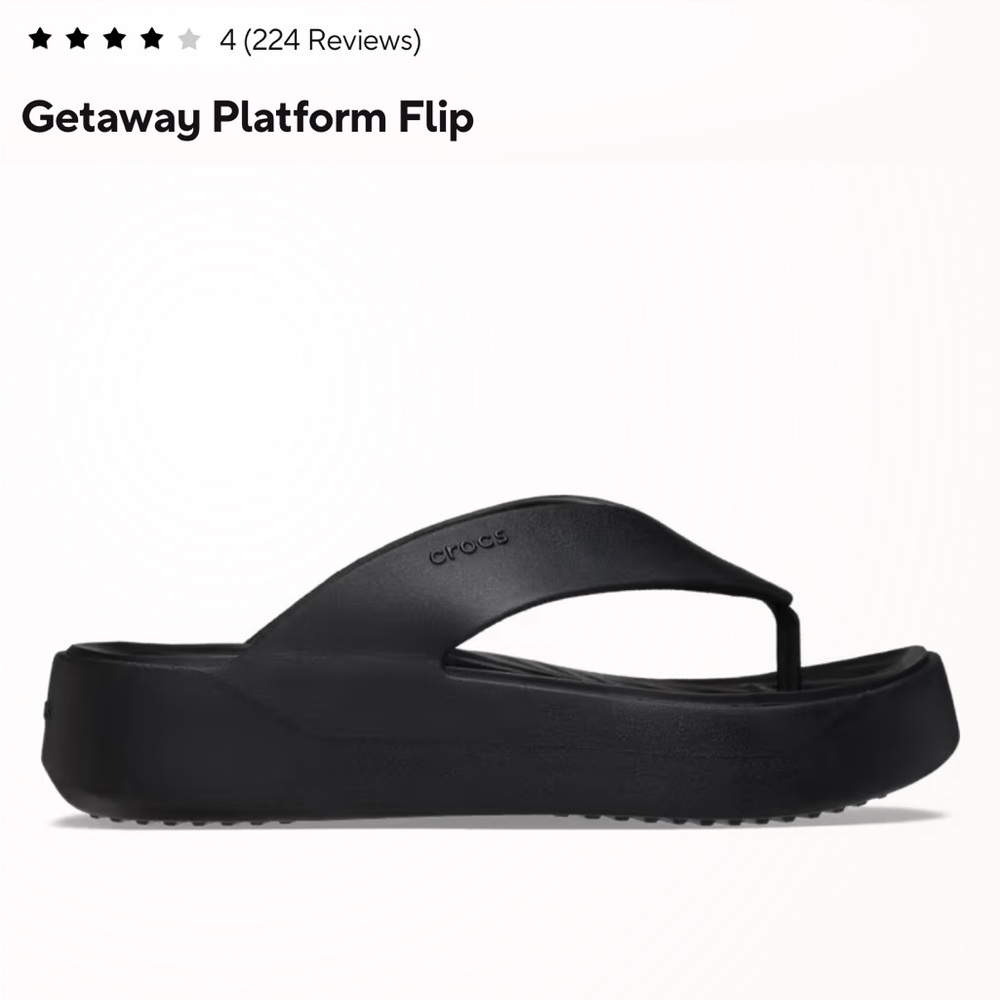CROCS Women's Black Getaway Platform Flip Sandal